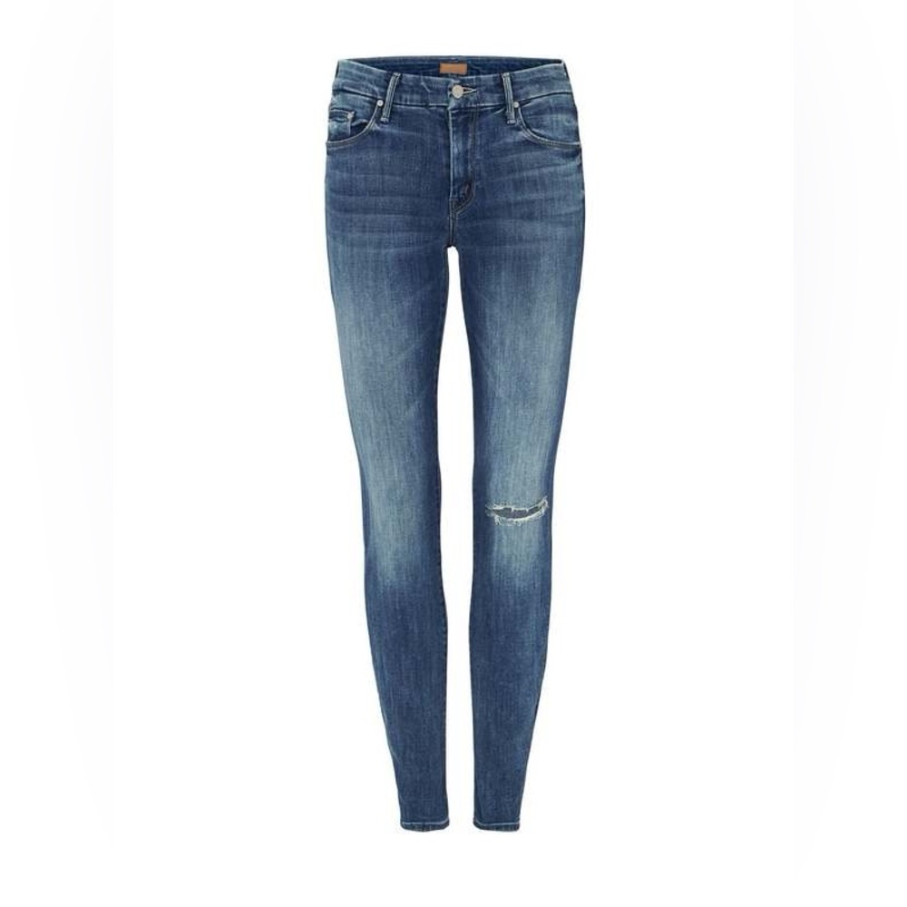 MOTHER High Waisted Looker Jeans High Five Skinny Leg Distressed Size 26